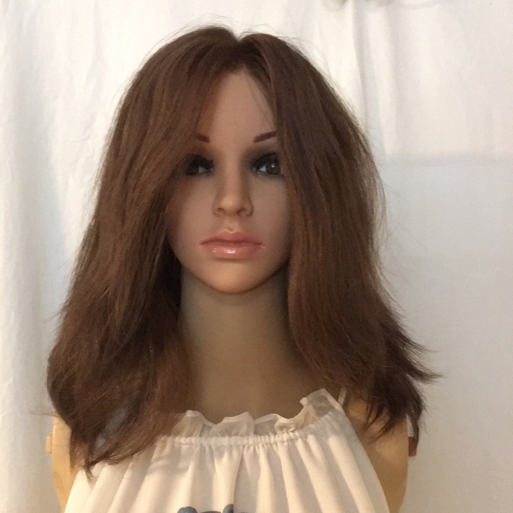NWT Lux Louis Ferre Human Hair Hand Tied Marble Brown Wig New